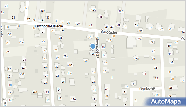 Płochocin, Słowackiego Juliusza, 19, mapa Płochocin