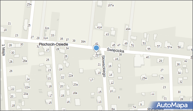 Płochocin, Słowackiego Juliusza, 23, mapa Płochocin