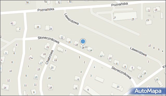 Pobiedziska, Słonecznikowa, 16, mapa Pobiedziska