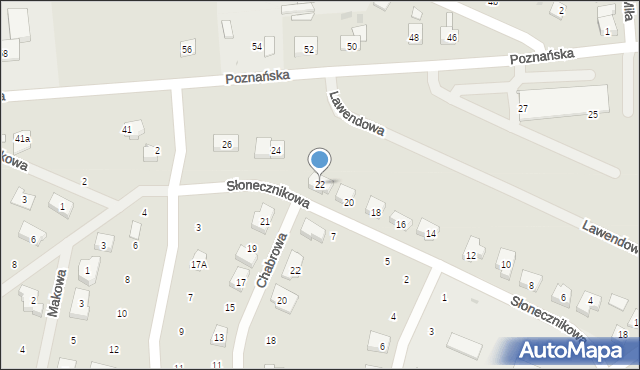 Pobiedziska, Słonecznikowa, 22, mapa Pobiedziska