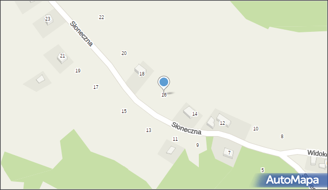 Podchybie, Słoneczna, 16, mapa Podchybie