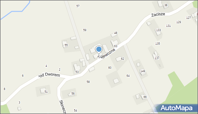 Podchybie, Słoneczna, 61, mapa Podchybie