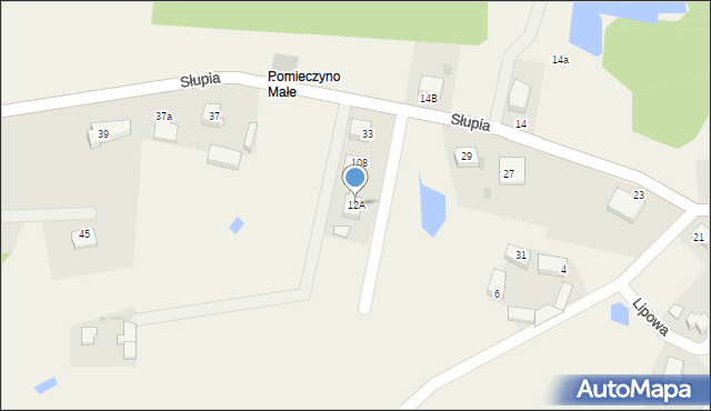 Pomieczyno, Słupia, 12A, mapa Pomieczyno