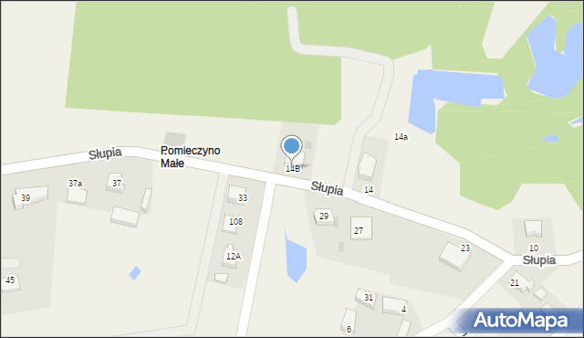 Pomieczyno, Słupia, 14B, mapa Pomieczyno