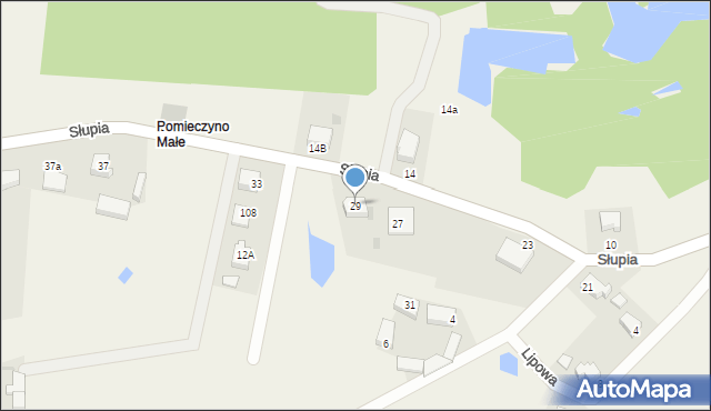 Pomieczyno, Słupia, 29, mapa Pomieczyno