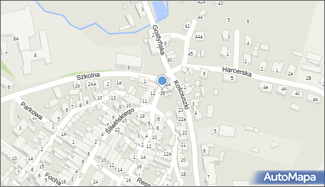 Poniec, Śliwińskiego Bernarda, ppłk., 16, mapa Poniec