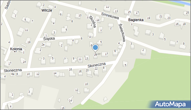 Porąbka, Słoneczna, 15, mapa Porąbka