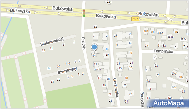 Poznań, Sławińska, 42, mapa Poznania
