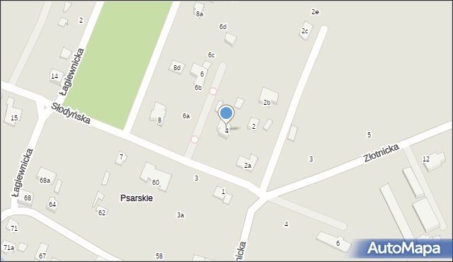 Poznań, Słodyńska, 4, mapa Poznania