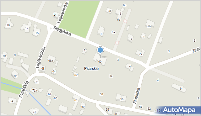 Poznań, Słodyńska, 5, mapa Poznania