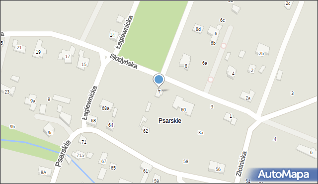 Poznań, Słodyńska, 7, mapa Poznania