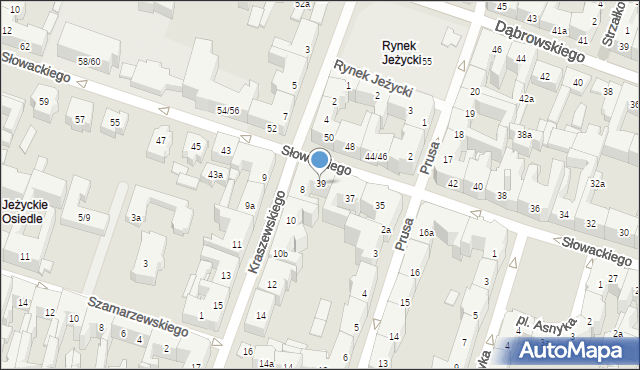 Poznań, Słowackiego Juliusza, 39, mapa Poznania