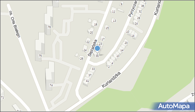 Poznań, Ślężańska, 31, mapa Poznania