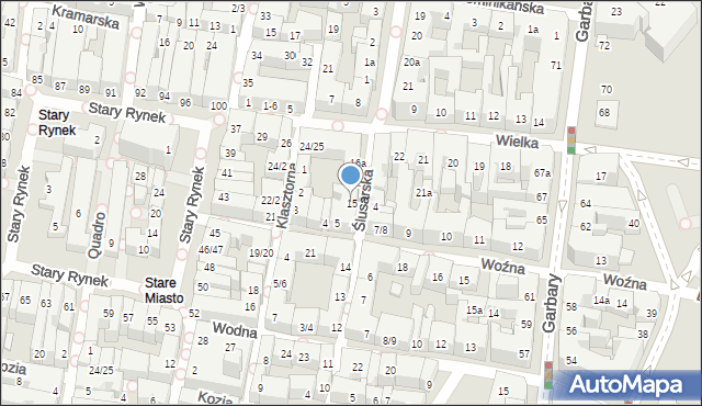 Poznań, Ślusarska, 15, mapa Poznania