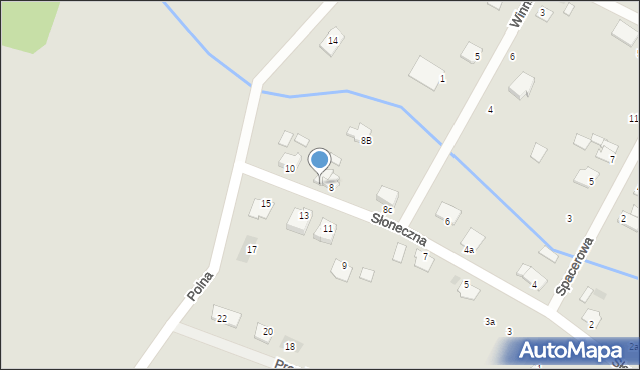 Pruszcz, Słoneczna, 8a, mapa Pruszcz