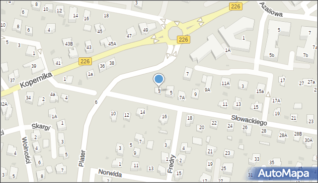 Pruszcz Gdański, Słowackiego Juliusza, 3, mapa Pruszcz Gdański