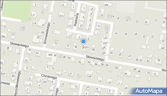 Pruszcz Gdański, Słowackiego Juliusza, 37, mapa Pruszcz Gdański
