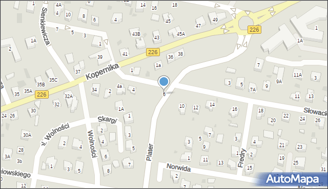 Pruszcz Gdański, Słowackiego Juliusza, 6, mapa Pruszcz Gdański