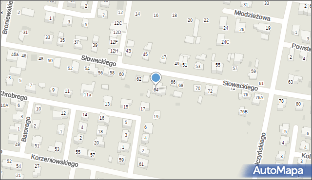 Pruszcz Gdański, Słowackiego Juliusza, 64, mapa Pruszcz Gdański