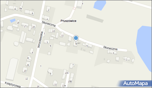 Pruszowice, Słoneczna, 9, mapa Pruszowice