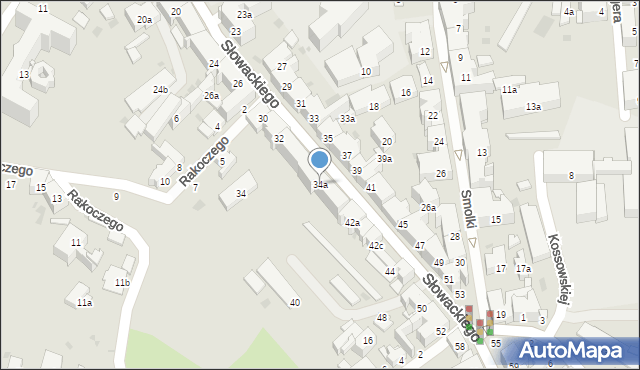 Przemyśl, Słowackiego Juliusza, 34a, mapa Przemyśla