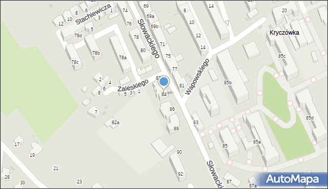 Przemyśl, Słowackiego Juliusza, 84, mapa Przemyśla