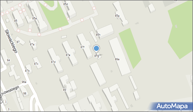 Przemyśl, Słowackiego Juliusza, 87g, mapa Przemyśla