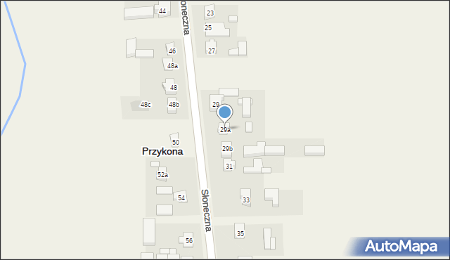 Przykona, Słoneczna, 29a, mapa Przykona