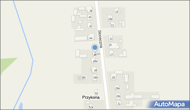 Przykona, Słoneczna, 46, mapa Przykona