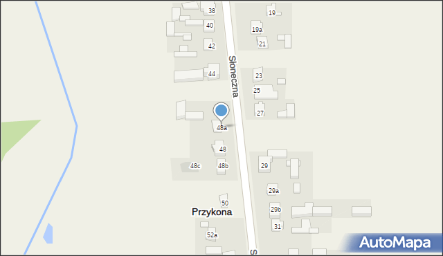 Przykona, Słoneczna, 48a, mapa Przykona