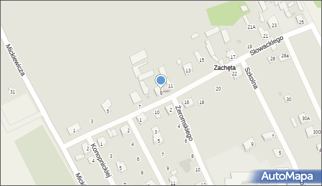 Przytyk, Słowackiego Juliusza, 9, mapa Przytyk