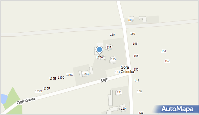 Pustkowie Lgockie, Słoneczna, 135A, mapa Pustkowie Lgockie