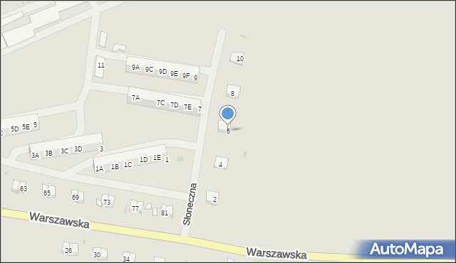 Pyrzyce, Słoneczna, 6, mapa Pyrzyce