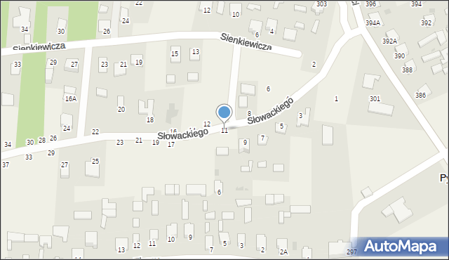 Pysznica, Słowackiego Juliusza, 11, mapa Pysznica