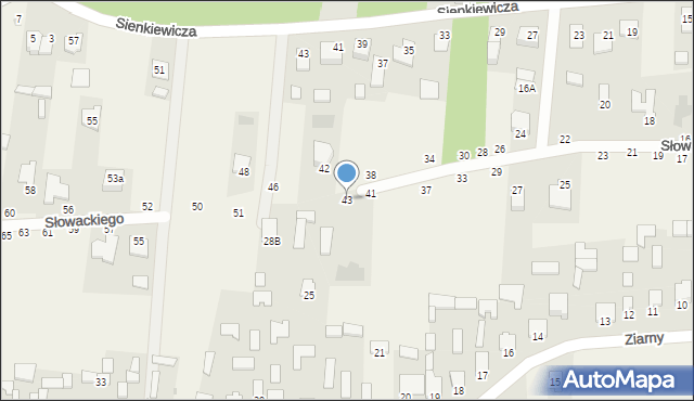 Pysznica, Słowackiego Juliusza, 43, mapa Pysznica