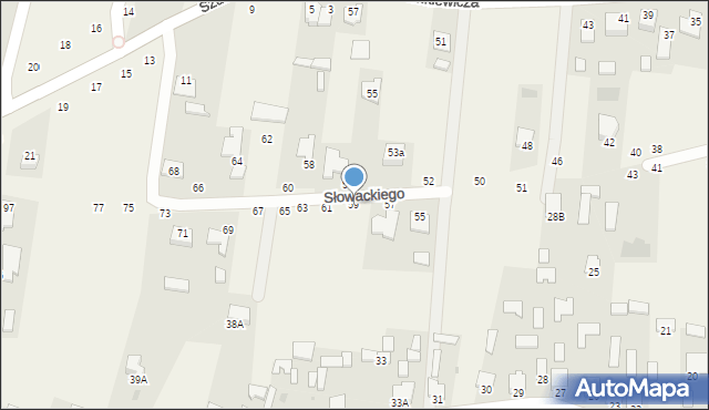 Pysznica, Słowackiego Juliusza, 59, mapa Pysznica