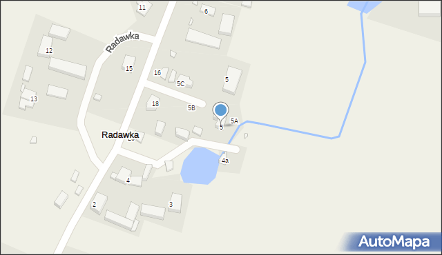 Radawka, Słoneczna, 5, mapa Radawka