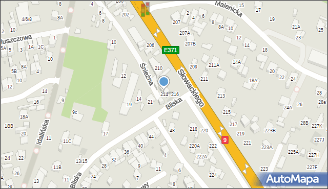 Radom, Słowackiego Juliusza, 214, mapa Radomia