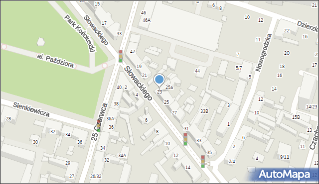 Radom, Słowackiego Juliusza, 23, mapa Radomia