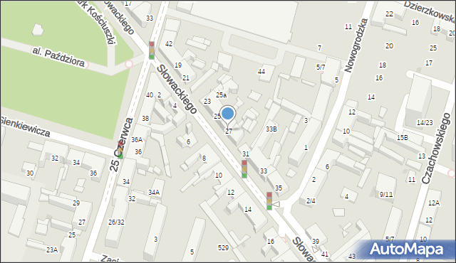 Radom, Słowackiego Juliusza, 27, mapa Radomia