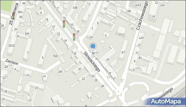 Radom, Słowackiego Juliusza, 39, mapa Radomia