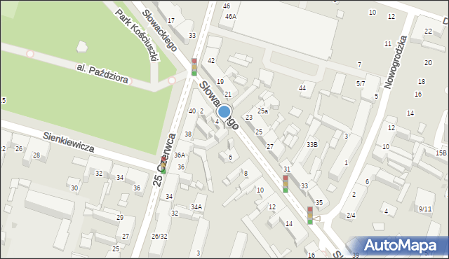 Radom, Słowackiego Juliusza, 4A, mapa Radomia