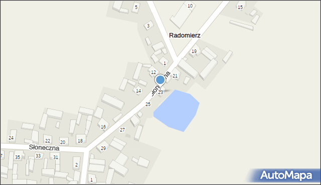 Radomierz, Słoneczna, 23, mapa Radomierz