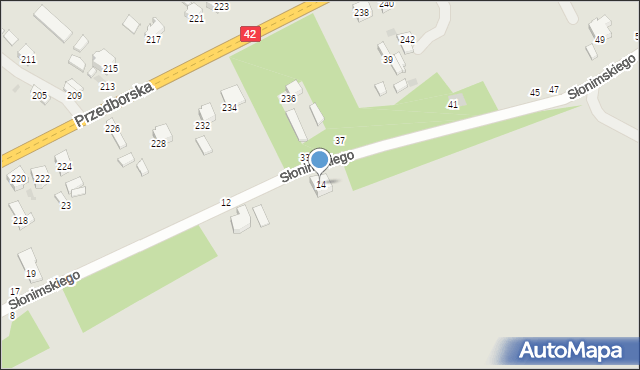 Radomsko, Słonimskiego Antoniego, 14, mapa Radomsko