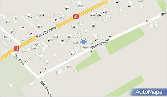 Radomsko, Słonimskiego Antoniego, 15, mapa Radomsko