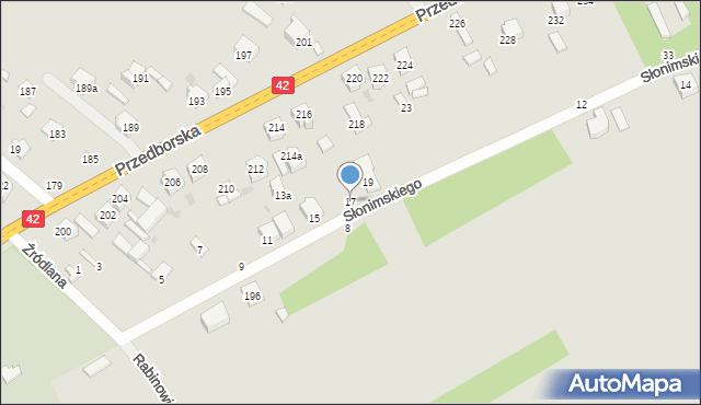 Radomsko, Słonimskiego Antoniego, 17, mapa Radomsko