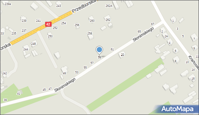 Radomsko, Słonimskiego Antoniego, 59, mapa Radomsko