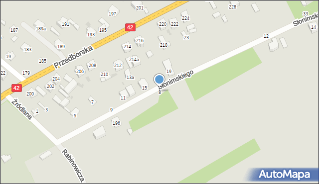 Radomsko, Słonimskiego Antoniego, 8, mapa Radomsko