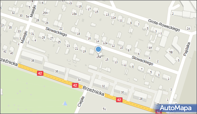 Radomsko, Słowackiego Juliusza, 15a, mapa Radomsko