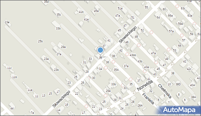 Radzionków, Słowackiego Juliusza, 35, mapa Radzionków